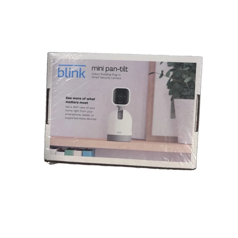 Blink Mini Pan-Tilt Rotating Indoor Smart Security Camera 1080p HD - White NEW